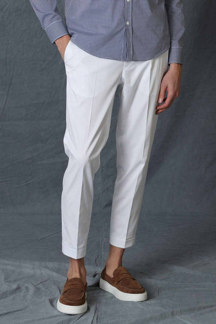Smart White Slim Fit Chino Trousers for Men - Timeless Elegance with a Contemporary Edge - Texmart