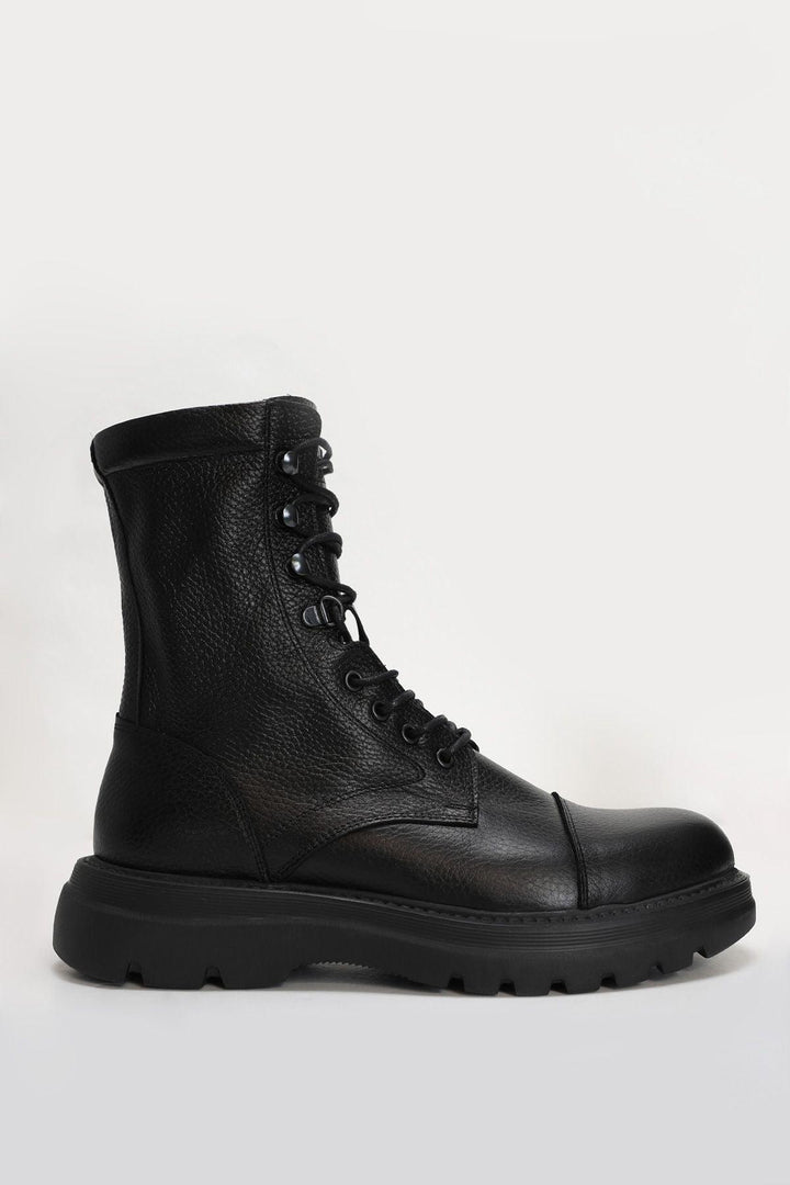 Soldato Elite Black Leather Men's Boots: Unleash Your Inner Style Icon - Texmart