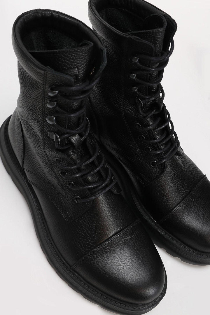 Soldato Elite Black Leather Men's Boots: Unleash Your Inner Style Icon - Texmart