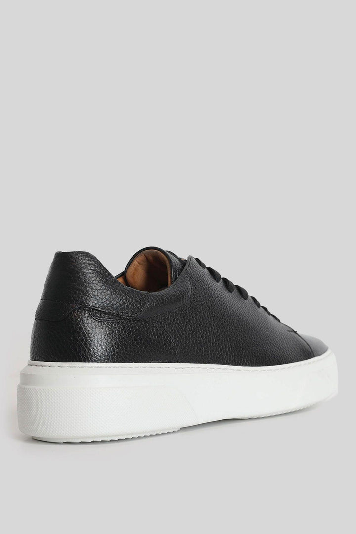 Sophisticated Black Leather Men's Sneaker Shoes: Premium Quality and Timeless Style - Texmart