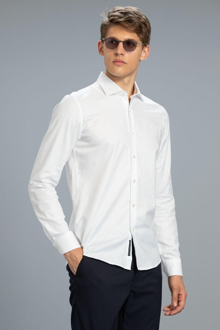 Sophisticated Elegance: Jeremy Men's Smart Shirt in Crisp White - Texmart