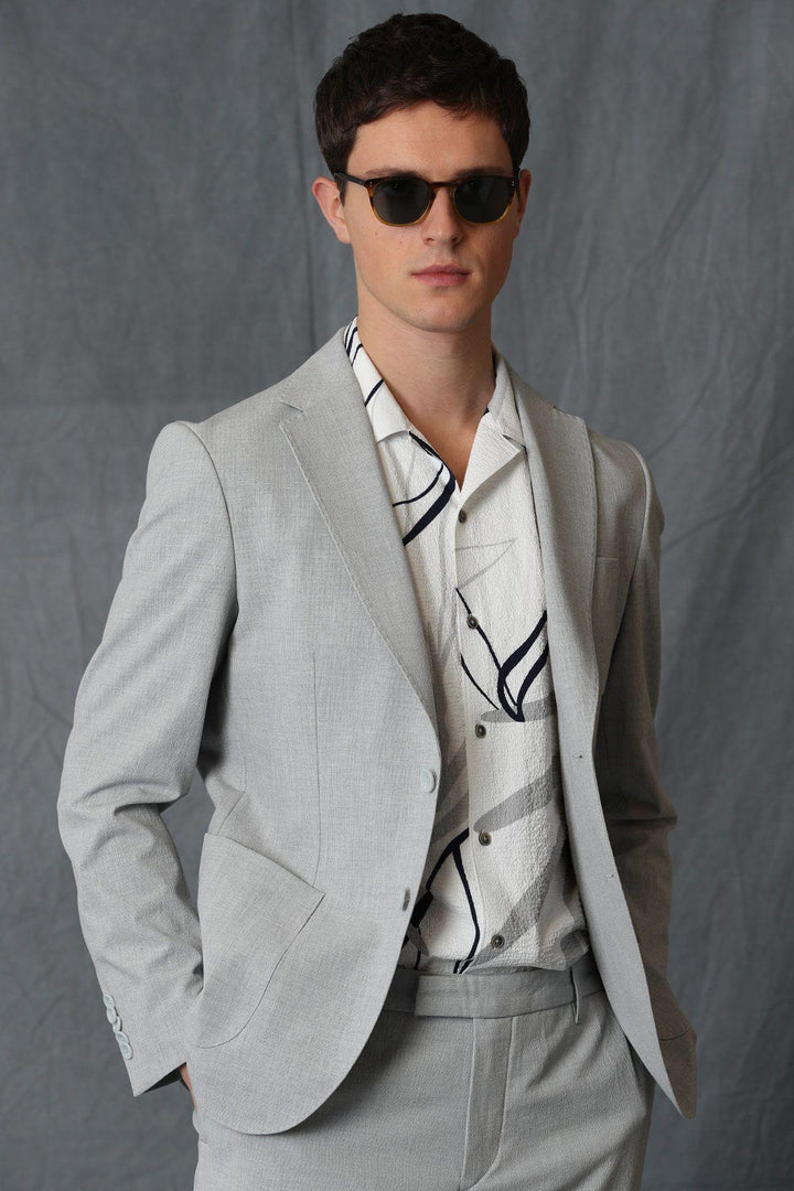 Sophisticated Gray Elegance: Men's Tailored Fit Blazer Jacket with a Modern Twist - Texmart