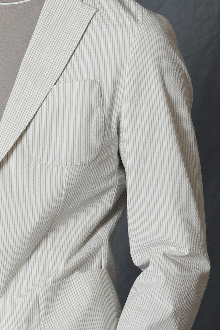 Sophisticated Ivory Elegance: Men's Slim Fit Blazer Jacket by Andre Sports - Texmart