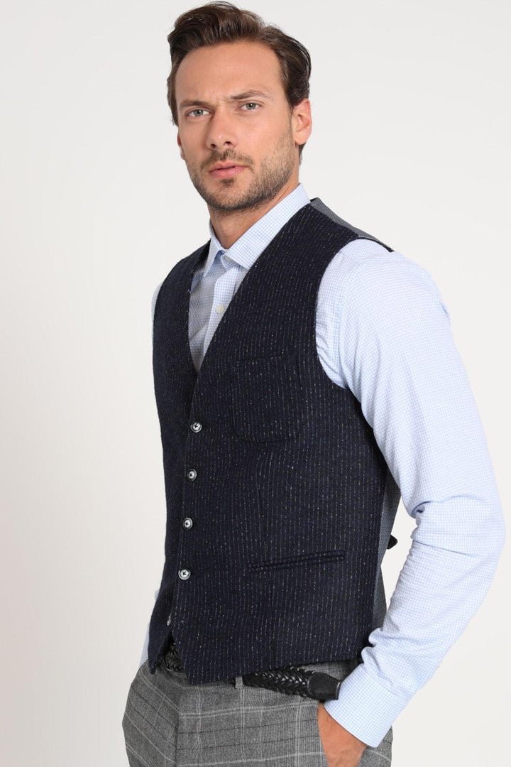 Sophisticated Navy Blend Men's Waistcoat: A Timeless Wardrobe Essential - Texmart