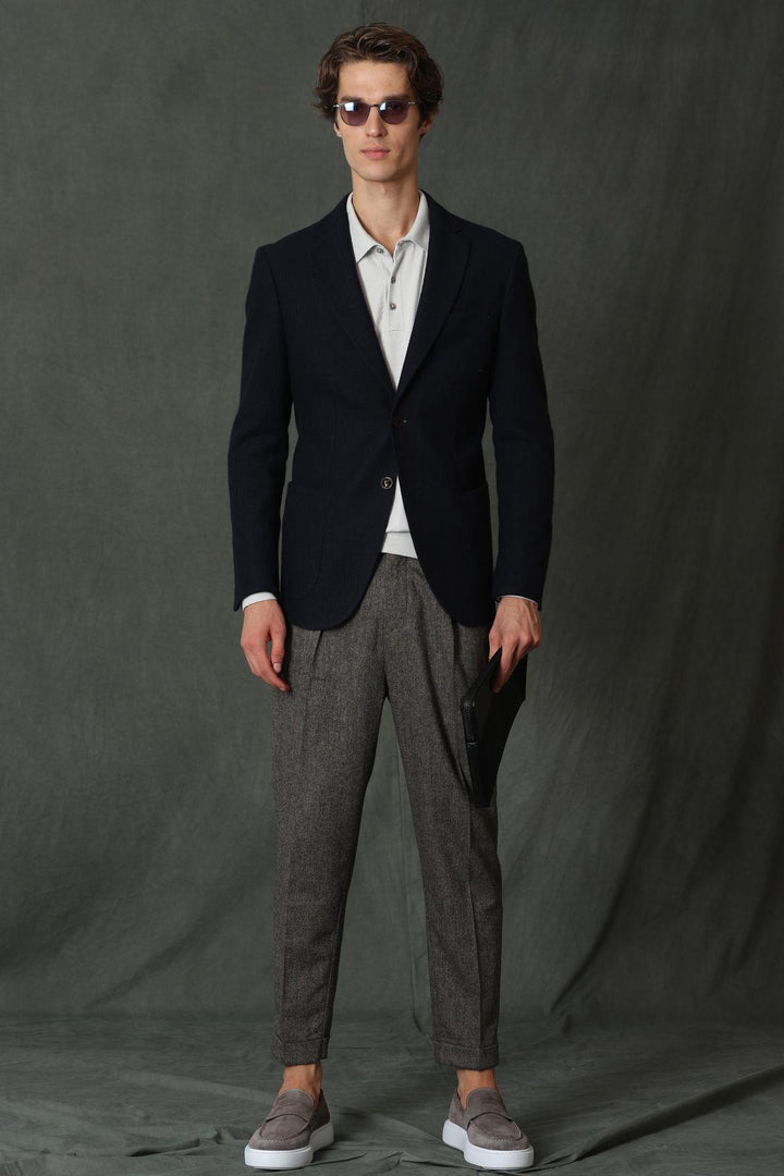 Sophisticated Navy Blue Slim Fit Men's Blazer Jacket: Elevate Your Style with the Forest Sports Collection - Texmart