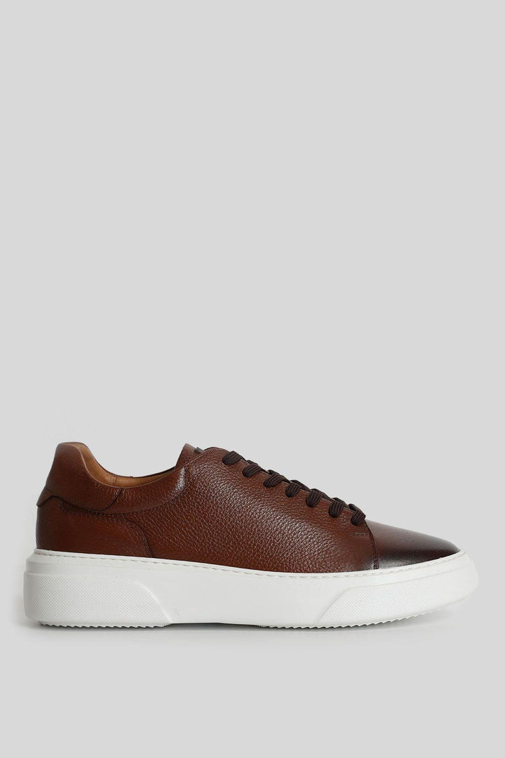 Sophisticated Tan Leather Sneaker Shoes: Crafted for Style and Comfort - Texmart
