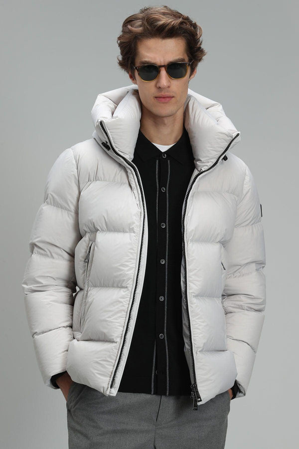 Stone Feathered Elegance Men's Coat - The Ultimate Outerwear Upgrade - Texmart