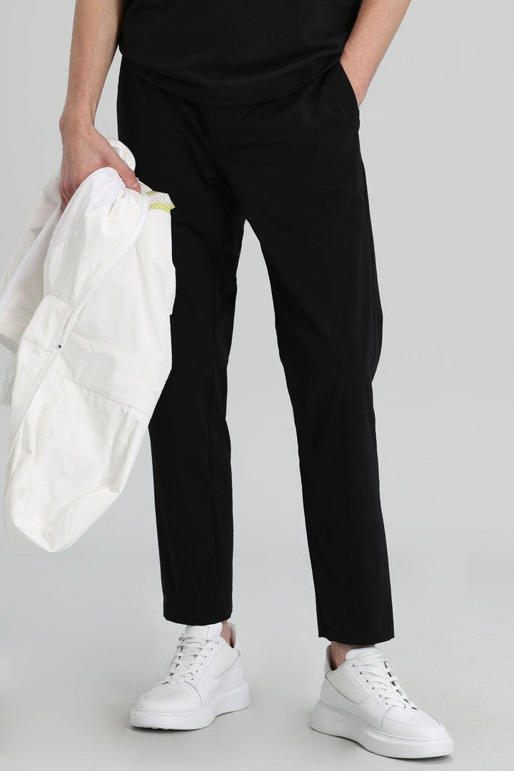Tailored Elegance: Black Chino Trousers for Men by Manolo Sports - Texmart