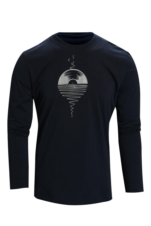 The "Aras Waves of Style Navy Blue Graphic Tee" - Add a Splash of Personality to Your Wardrobe! - Texmart