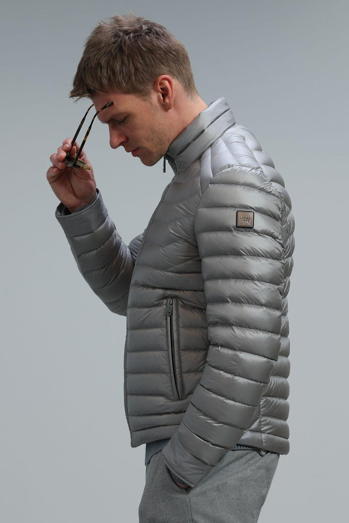 The Arctic Gray Feathered Men's Coat: A Stylish Shield Against the Chill - Texmart
