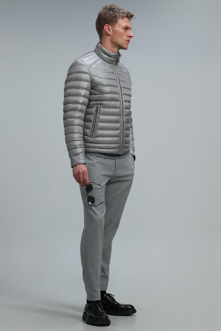 The Arctic Gray Feathered Men's Coat: A Stylish Shield Against the Chill - Texmart