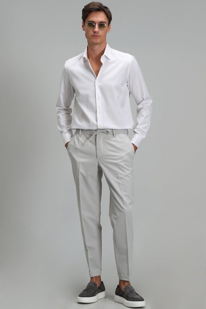 The Classic Elegance Men's Cotton Slim Fit Shirt - White - Texmart