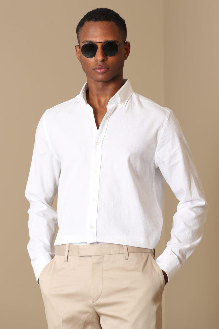 The Crisp Cotton Elegance: Men's Smart Casual Shirt - A Perfect Blend of Comfort and Style - Texmart