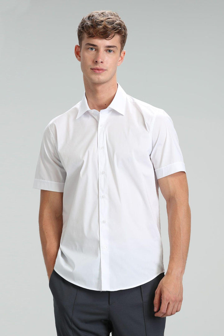 The Crisp White Elegance: Arus Men's Smart Shirt - A Perfect Blend of Style and Comfort - Texmart