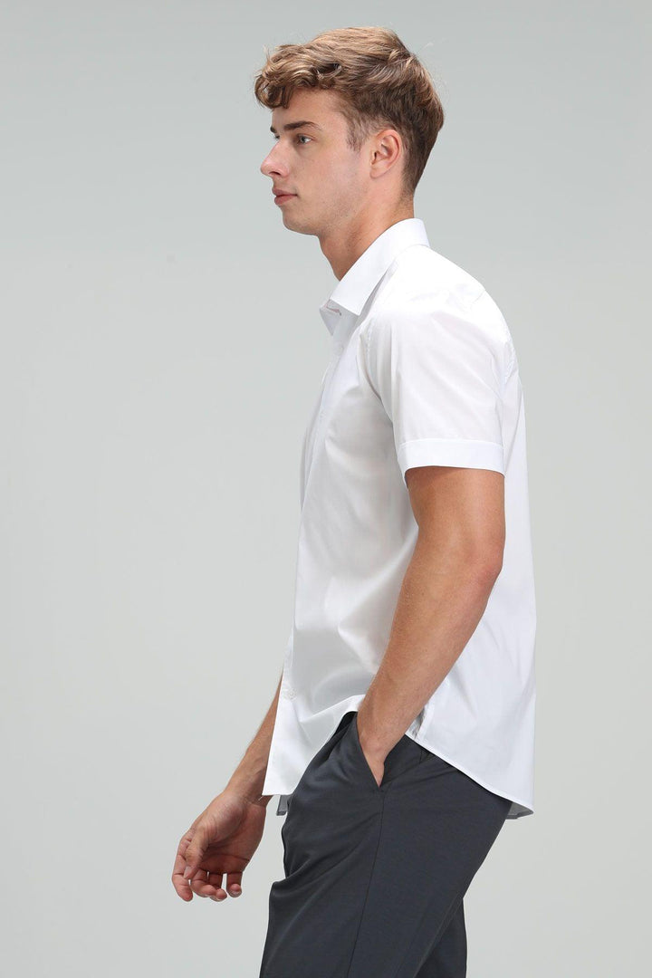 The Crisp White Elegance: Arus Men's Smart Shirt - A Perfect Blend of Style and Comfort - Texmart