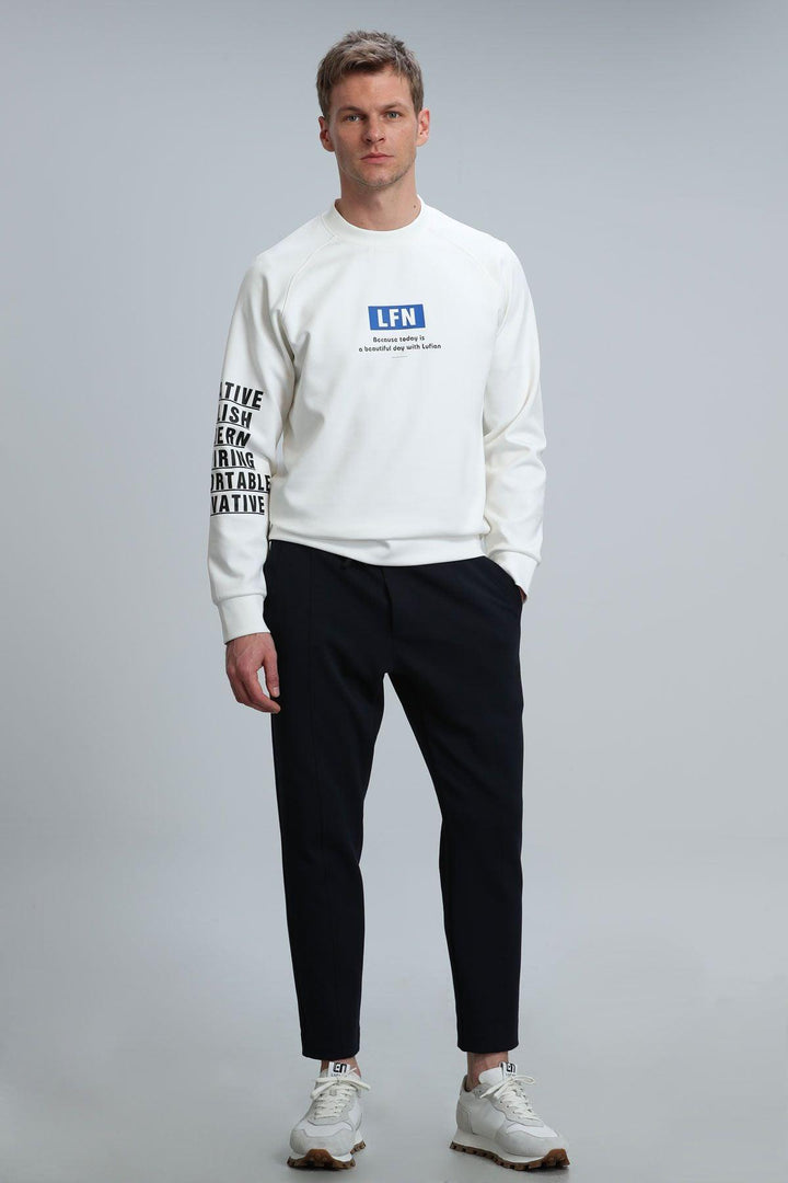 The "Maddox Men's Broken White Comfort Blend Sweatshirt: Effortless Style and Versatility" - Texmart