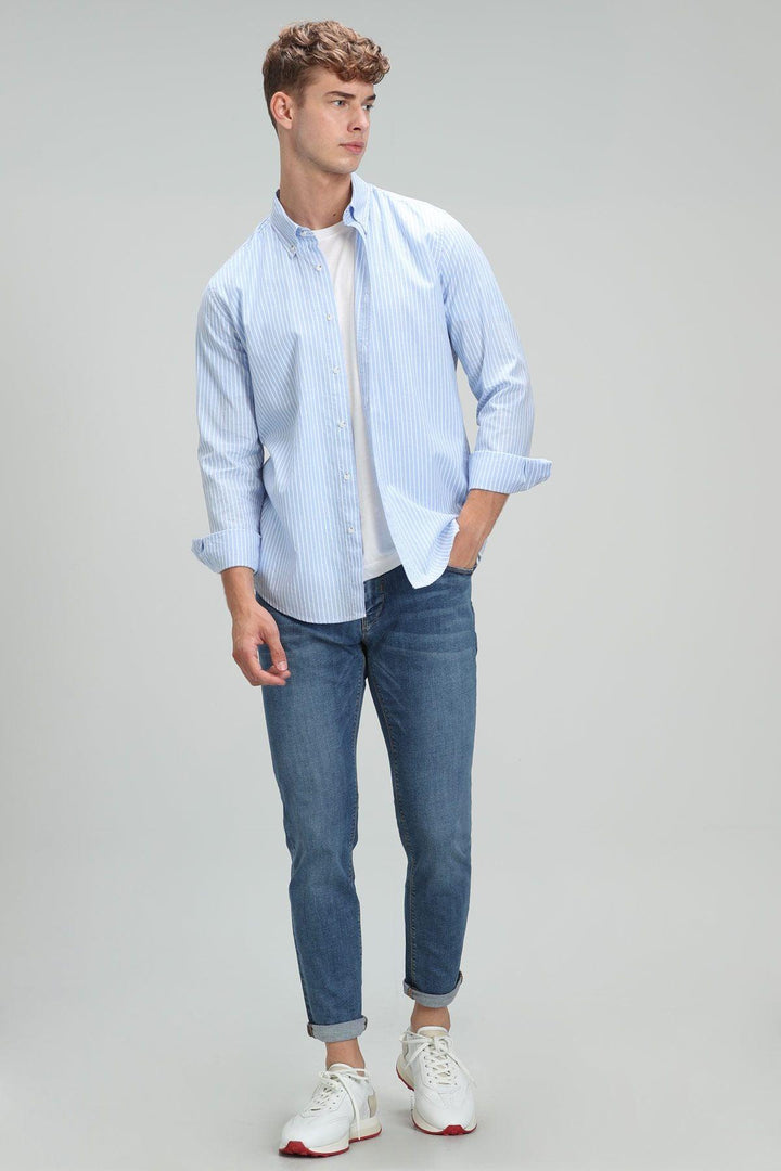 The Modern Denim Essential: Alber Smart Jean Men's Trousers in Slim Fit Blue - Texmart