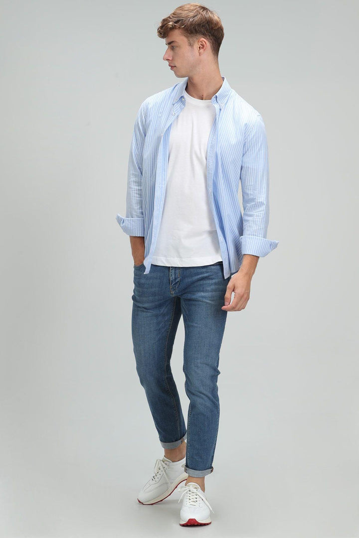 The Modern Denim Essential: Alber Smart Jean Men's Trousers in Slim Fit Blue - Texmart