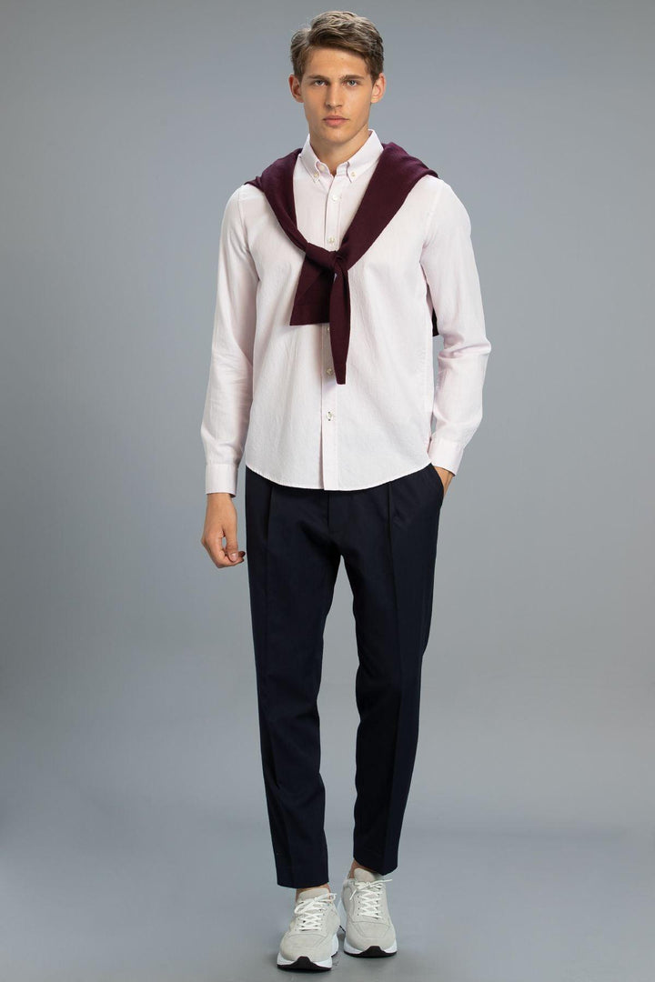 The Pink Elegance: Pesaro Men's Smart Shirt Comfort Slim Fit - Texmart
