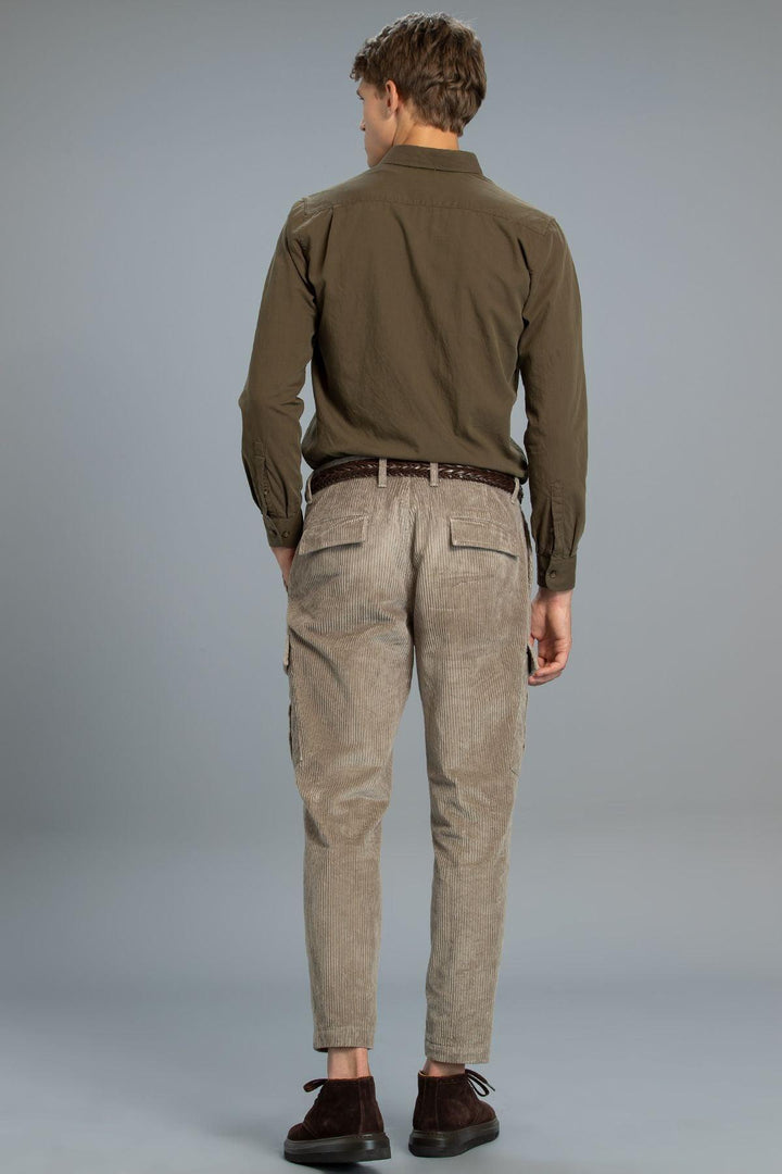 The Refined Gentlemen's Khaki Comfort Slim Fit Shirt - Unleash Your Style with Unmatched Comfort! - Texmart