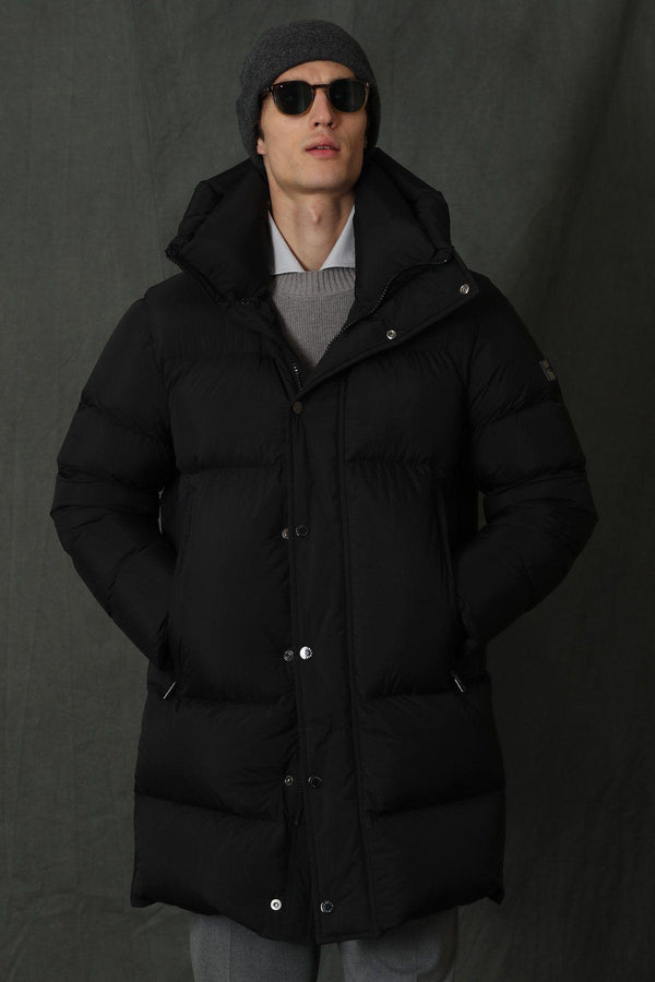 The Sleek Black Victor Goose Feather Men's Coat: Stay Warm and Stylish on the Go! - Texmart