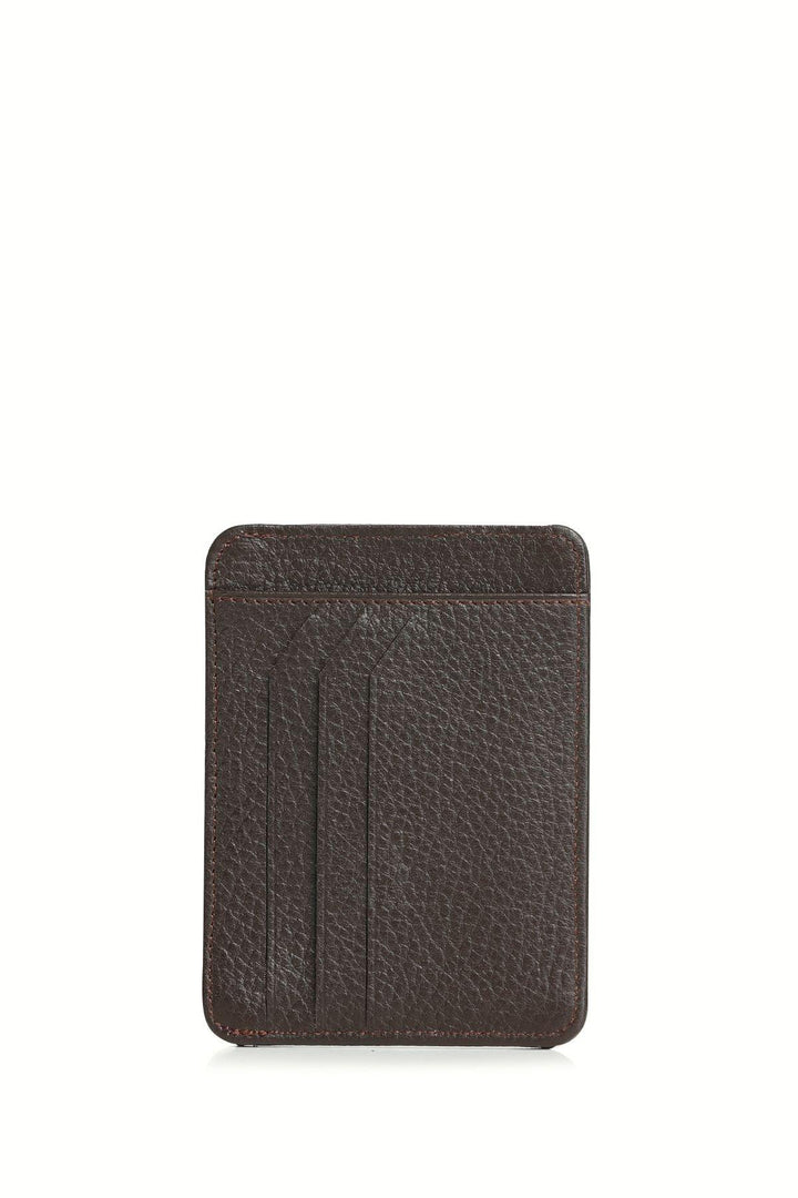 The Sophisticated Gentlemen's Leather Card Holder - Brown Elegance at Your Fingertips - Texmart