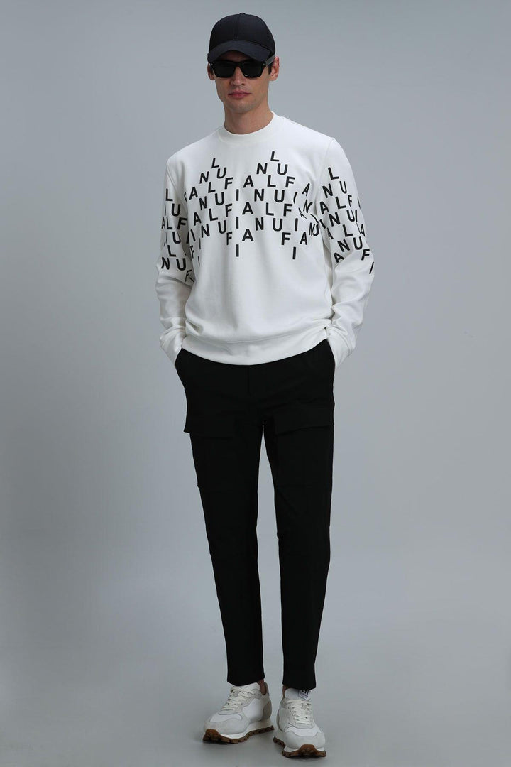The Timeless Comfort Men's Knit Sweatshirt in Ivory White - Texmart