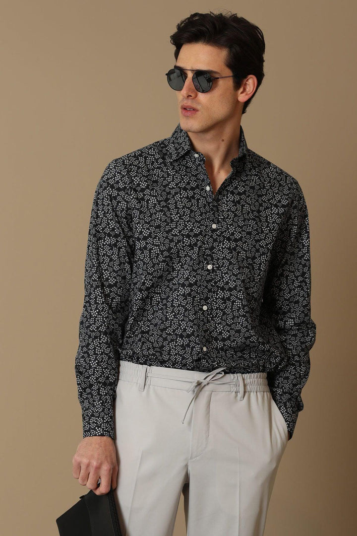 The Ultimate Black Elegance: Merton Men's Smart Shirt Comfort Slim Fit - Texmart