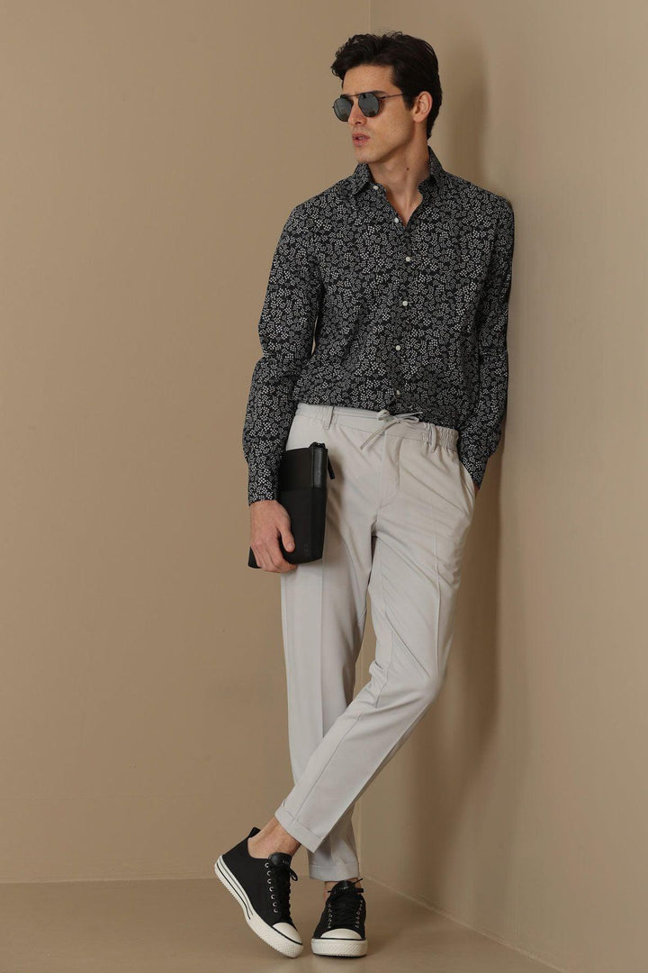 The Ultimate Black Elegance: Merton Men's Smart Shirt Comfort Slim Fit - Texmart