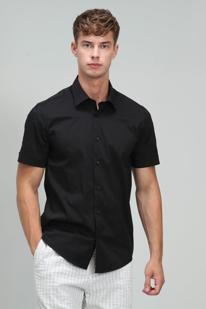 The VersaFit Men's Essential Black Shirt: Elevate Your Style with Sleek Sophistication - Texmart