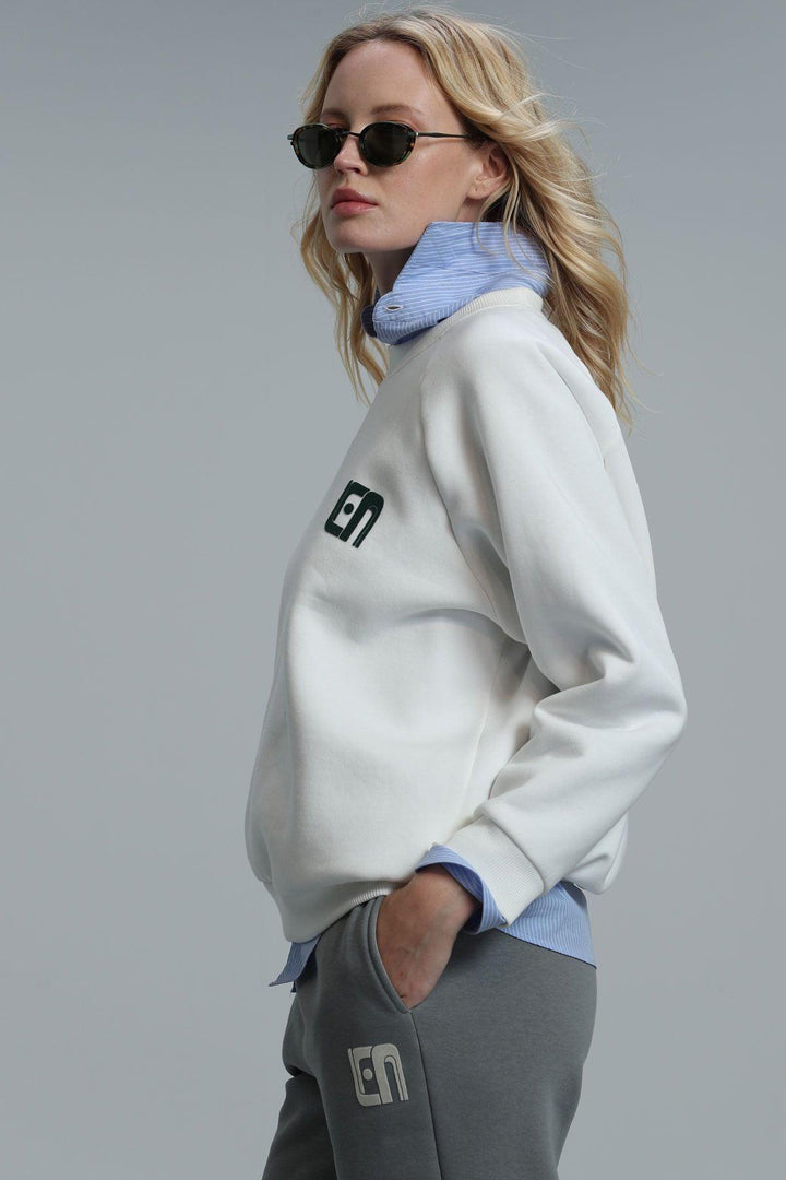 Ujın Women's Knitted Sweatshirt Off White - Texmart