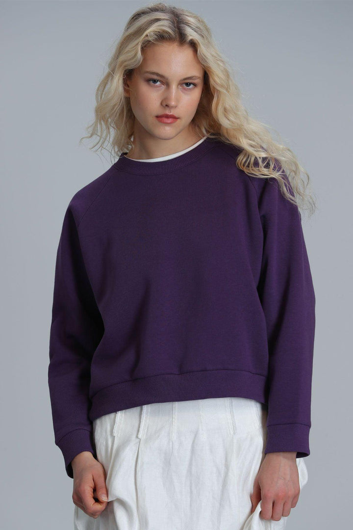 Uwen Women's Knitted Sweatshirt Plum - Texmart