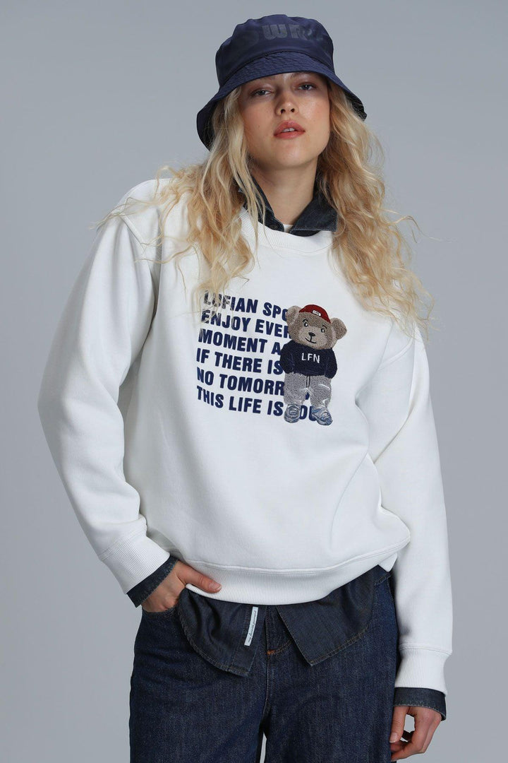 Vera Women's Knitted Sweatshirt Off White - Texmart