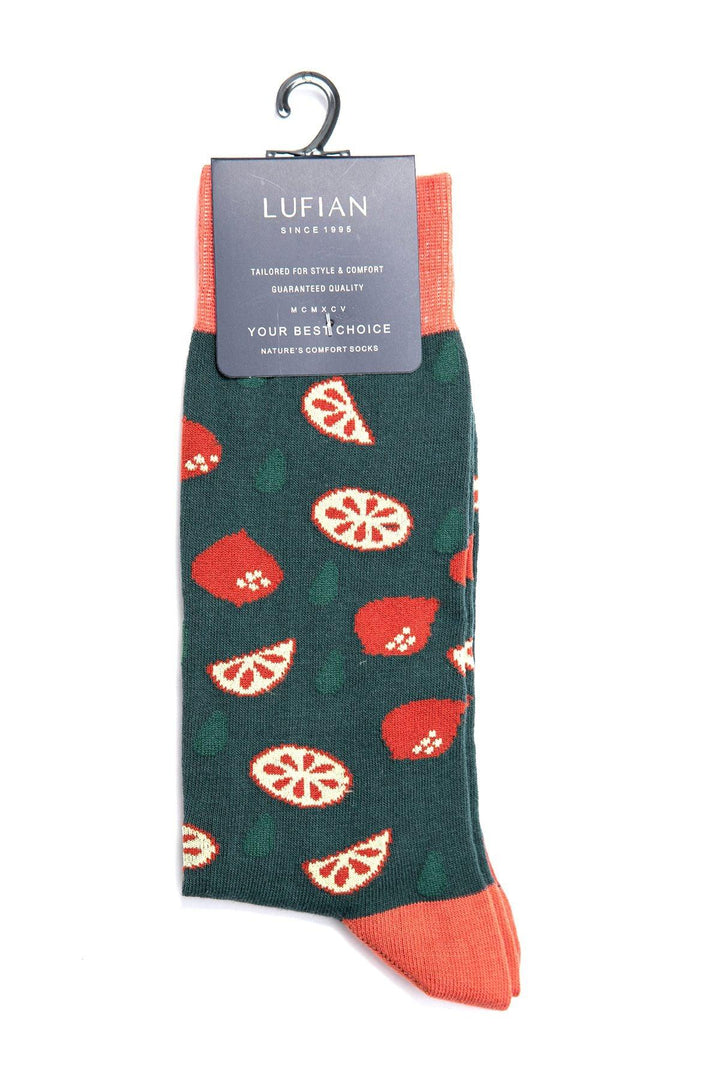 Vibrant Green Comfort: Limonde Men's Cozy Knit Socks - Texmart
