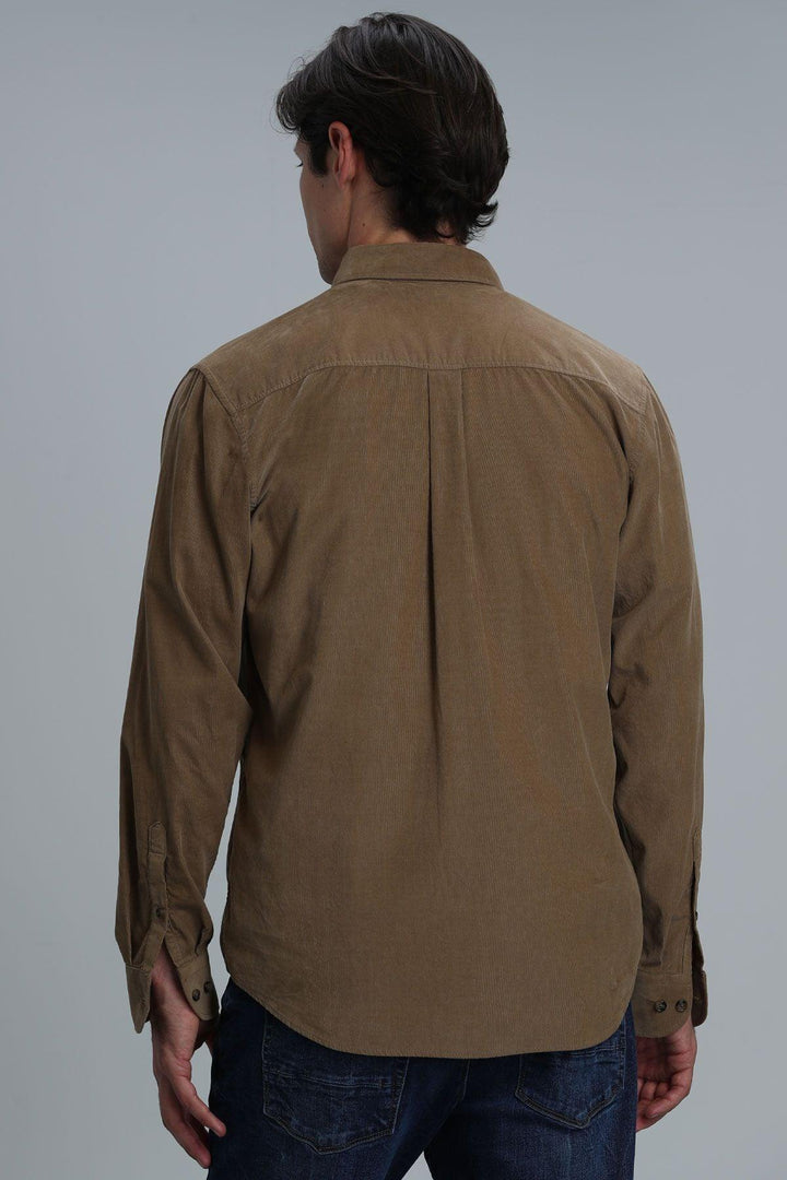 Watt Men's Basic Shirt Comfort Fit Camel Hair - Texmart